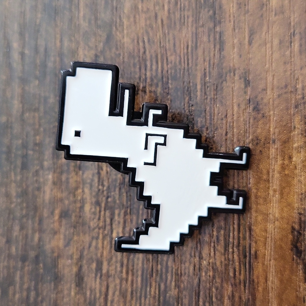 Pixel T Rex Enamel Pin